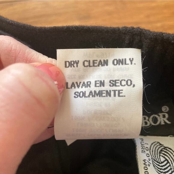 Vintage Sag Harbor Black 100% Wool Midi Pencil Skirt, Size 12 - Picture 6 of 7